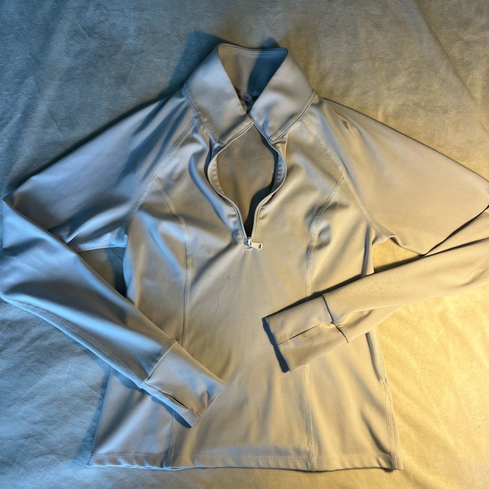 Beyond Yoga Cream 1:4 Zip Pullover